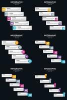 vecteur 6 infographie pack présentation modèle de diapositive 5 étapes cycle diagrammes et chronologies