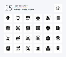 finance 25 pack d'icônes de glyphes solides, y compris le prêt. finance. investisseur. service. fonds vecteur