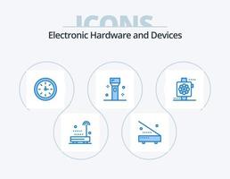 appareils bleu icône pack 5 conception d'icônes. technologie. lampe de poche. matériel. électronique. outil vecteur