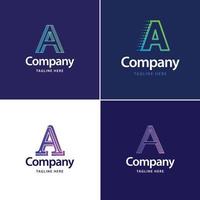 lettre un grand logo pack design création de logos modernes créatifs pour votre entreprise vecteur