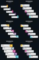 vecteur 6 infographie pack présentation modèle de diapositive 5 étapes cycle diagrammes et chronologies