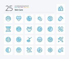 pack d'icônes de couleur bleue de la peau 25, y compris les saignements. peau. dermatologie. peau sèche. peau vecteur