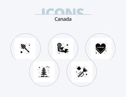 pack d'icônes glyphe canada 5 conception d'icônes. pays. carte. louche. emplacement. canadien vecteur