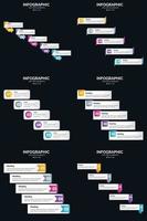 vecteur 6 infographie pack présentation modèle de diapositive 5 étapes cycle diagrammes et chronologies