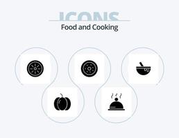 pack d'icônes de glyphe alimentaire 5 conception d'icônes. nourriture. bol. fruit. bol. nourriture vecteur