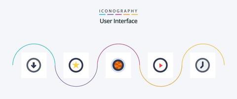 interface utilisateur pack plat 5 d'icônes comprenant l'interface. utilisateur. globe. jouer. la toile vecteur
