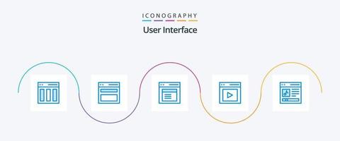 pack d'icônes bleues de l'interface utilisateur 5, y compris l'interface. communication. utilisateur. fenêtre. modal vecteur