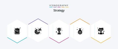 stratégie 25 pack d'icônes de glyphes, y compris l'équipe. groupe. tasse. discuter. finance vecteur
