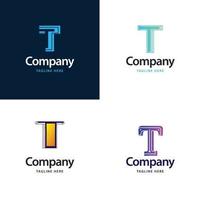 lettre t grand logo pack design création de logos modernes créatifs pour votre entreprise vecteur