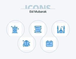 eid mubarak bleu pack d'icônes 5 conception d'icônes. aïd. carte. fête. aïd. discours vecteur