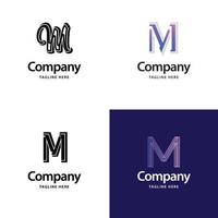 lettre m grand logo pack design création de logos modernes créatifs pour votre entreprise vecteur