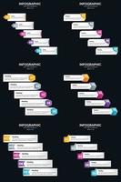 vecteur 6 infographie pack présentation modèle de diapositive 5 étapes cycle diagrammes et chronologies