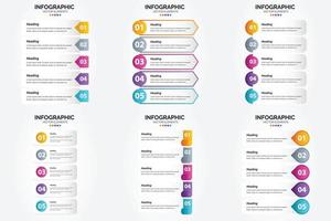 ensemble de conception plate d'infographie d'illustration vectorielle pour la brochure publicitaire et le magazine vecteur