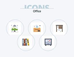 pack d'icônes plat de bureau 5 conception d'icônes. . bureau de travail. travail. bureau. bureau vecteur