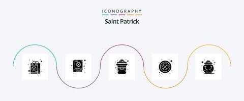 pack d'icônes saint patrick glyphe 5 comprenant la fortune. Patrick. Patrick. irlandais. or vecteur