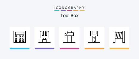 outils ligne 5 pack d'icônes comprenant. outils. outils. thermomètre. outils. conception d'icônes créatives vecteur