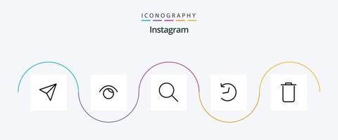 pack d'icônes instagram line 5 comprenant . poubelle. recherche. ensembles. rafraîchir vecteur