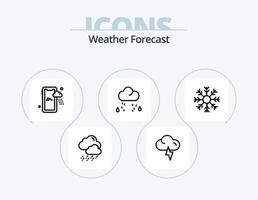 pack d'icônes de ligne météo 5 conception d'icônes. climat. air. temps. nuage. neige vecteur