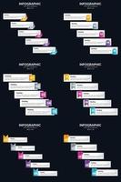 vecteur 6 infographie pack présentation modèle de diapositive 5 étapes cycle diagrammes et chronologies