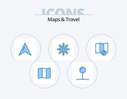 cartes et voyage pack d'icônes bleues 5 conception d'icônes. . barre. . synchroniser vecteur