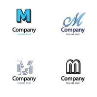 lettre m grand logo pack design création de logos modernes créatifs pour votre entreprise vecteur