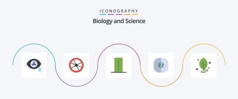 pack d'icônes plat 5 de biologie, y compris le laboratoire. cellule. compteur de biologie. la biologie. lumière météo vecteur