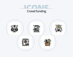 ligne de financement participatif rempli pack d'icônes 5 conception d'icônes. but. taux de change. fonds. bancaire. argent vecteur
