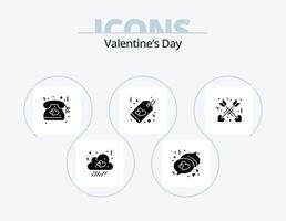 pack d'icônes glyphe saint valentin 5 conception d'icônes. aimer. affection. aimer. étiqueter. aimer vecteur