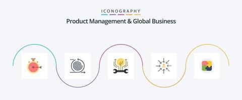 gestion des produits et pack d'icônes plat 5 pour les affaires mondiales, y compris choisir. candidat. gestion. le piratage. croissance vecteur