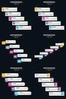 vecteur 6 infographie pack présentation modèle de diapositive 5 étapes cycle diagrammes et chronologies