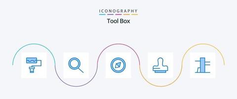 outils bleu 5 pack d'icônes comprenant. presse. vecteur