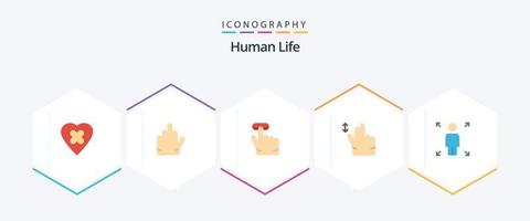 pack d'icônes plat humain 25 comprenant. . geste. personne. croissance vecteur