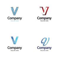 lettre v grand logo pack design création de logos modernes créatifs pour votre entreprise vecteur