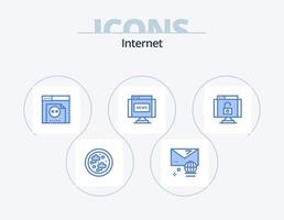 pack d'icônes bleu internet 5 conception d'icônes. protéger. données. erreur. nouvelles. interface vecteur