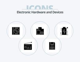 dispositifs glyphe icône pack 5 conception d'icônes. photo. dispositifs. des produits. caméra. numérique vecteur