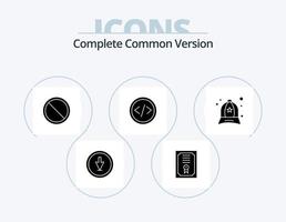 pack complet d'icônes de glyphe de version commune 5 conception d'icônes. accessoires. la programmation. bloc. développement. code vecteur