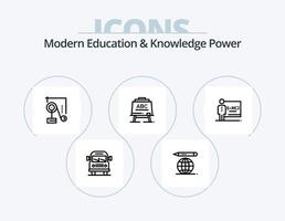 pack d'icônes de ligne électrique d'éducation et de connaissances modernes 5 conception d'icônes. formule . éducation. ordinateur portable. laboratoire de chimie . chimie vecteur