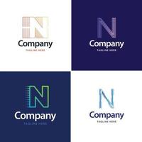 lettre n grand logo pack design création de logos modernes créatifs pour votre entreprise vecteur