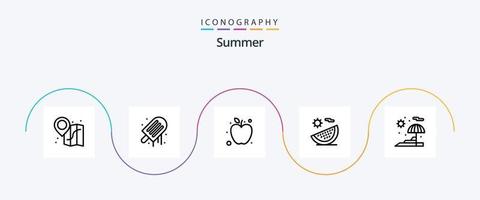 pack d'icônes de la ligne d'été 5, y compris les vacances. plage. fruit. vacances. fruit vecteur