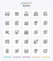 pack d'icônes de contour d'entreprise créative 25 tel que la conférence. sécurité. projecteur. argent. Partenariat vecteur
