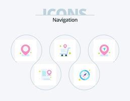 pack d'icônes plates de navigation 5 conception d'icônes. emplacement. carte. dentaire. emplacement. achats vecteur