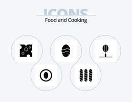 pack d'icônes de glyphe alimentaire 5 conception d'icônes. nourriture. boire. fromage. nourriture. pâtisserie vecteur