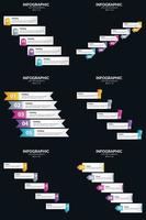 notre pack d'infographies vectorielles 6 comprend des diagrammes et des chronologies uniques et attrayants. vecteur