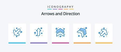 pack d'icônes flèche bleue 5 comprenant. en haut. droite. conception d'icônes créatives vecteur