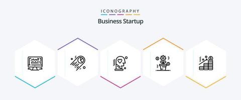pack d'icônes de 25 lignes de démarrage d'entreprise, y compris les entreprises. bien-être. statistiques . processus . diriger vecteur