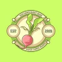 Logo de vecteur de marché Vintage Radish Farmers Market