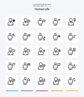 pack d'icônes de contour humain créatif 25 tel que le profil. balisage. corps. humain. corps vecteur