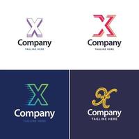 lettre x grand logo pack design création de logos modernes créatifs pour votre entreprise vecteur