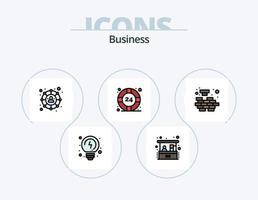 pack d'icônes remplies de ligne d'affaires 5 conception d'icônes. résoudre. esprit. rapport. logique. investissement vecteur