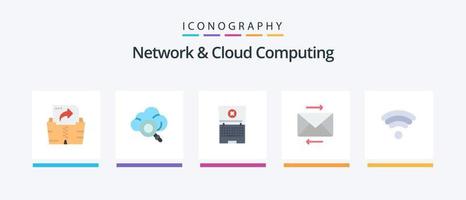 réseau et cloud computing flat 5 pack d'icônes comprenant. sans fil. technologie. wifi .. conception d'icônes créatives vecteur